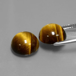  ct natürliche brauner Tiger's Eye-Edelsteine, Rundschliff, Lichtundurchlässig