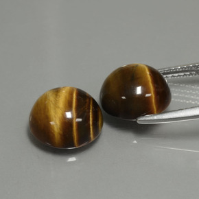  ct natürliche brauner Tiger's Eye-Edelsteine, Rundschliff, Lichtundurchlässig