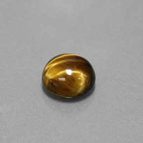 3,72 ctw natürlicher brauner Tiger's Eye, Rundschliff, Lichtundurchlässig