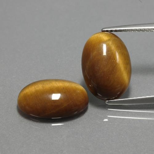 9,04 ct natürliche brauner Tiger's Eye-Edelsteine, Oval Schliff, Lichtundurchlässig