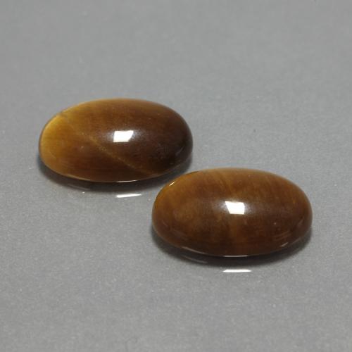 9,04 ct natürliche brauner Tiger's Eye-Edelsteine, Oval Schliff, Lichtundurchlässig