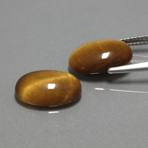 9,04 ct natürliche brauner Tiger's Eye-Edelsteine, Oval Schliff, Lichtundurchlässig