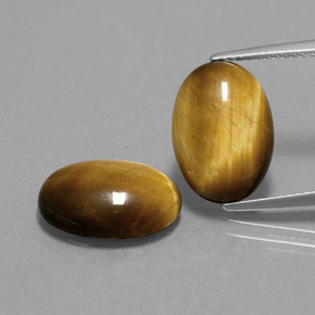 9,10 ct natürliche brauner Tiger's Eye-Edelsteine, Oval Schliff, Lichtundurchlässig