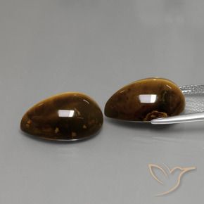 22.97 ct natürliche Rotbraun Tigerauge-Edelsteine, Birnenform, Lichtundurchlässig