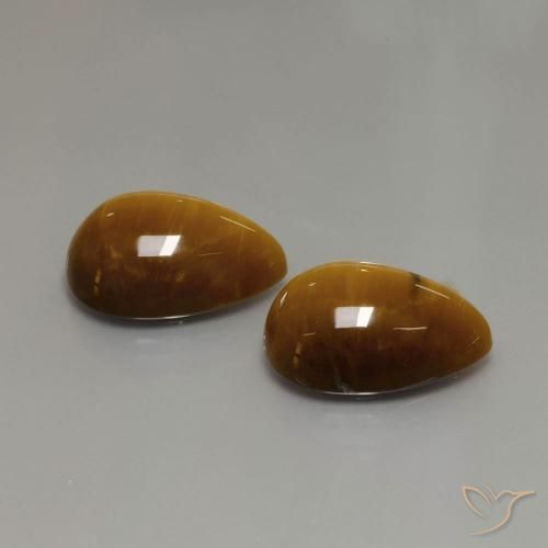22.63 ct natürliche gold-braun Tigerauge-Edelsteine, Birnenform, Lichtundurchlässig