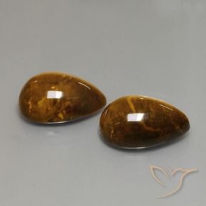 22.82 ct natürliche Warmes Braun Tigerauge-Edelsteine, Birnenform, Lichtundurchlässig