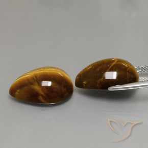 22.82 ct natürliche Warmes Braun Tigerauge-Edelsteine, Birnenform, Lichtundurchlässig