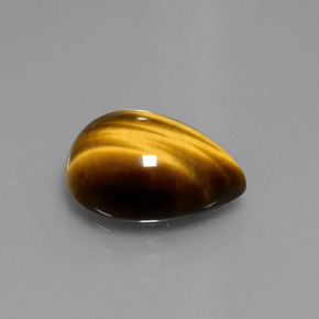 5,05 ctw natürlicher brauner Tiger's Eye, Birnenform, Lichtundurchlässig