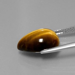 5,05 ctw natürlicher brauner Tiger's Eye, Birnenform, Lichtundurchlässig