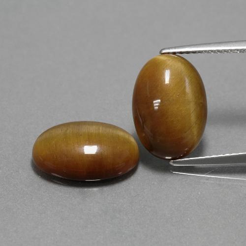 8.98 ct natürliche Warmes Braun Tigerauge-Edelsteine, Oval Schliff, Lichtundurchlässig