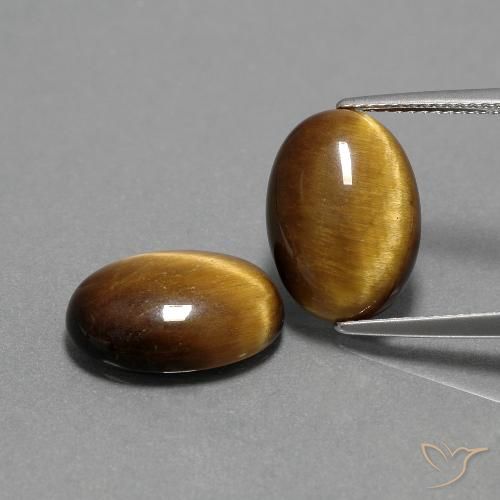 9.00 ct natürliche gold-braun Tigerauge-Edelsteine, Oval Schliff, Lichtundurchlässig
