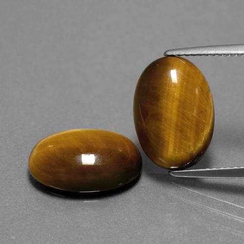 8.94 ct natürliche gold-braun Tigerauge-Edelsteine, Oval Schliff, Lichtundurchlässig