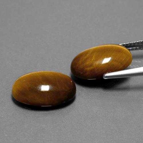 8.94 ct natürliche gold-braun Tigerauge-Edelsteine, Oval Schliff, Lichtundurchlässig