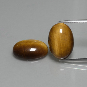 9,08 ct natürliche brauner Tiger's Eye-Edelsteine, Oval Schliff, Lichtundurchlässig