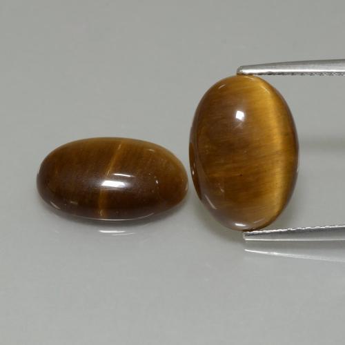 9.09 ct natürliche Warmes Braun Tigerauge-Edelsteine, Oval Schliff, Lichtundurchlässig