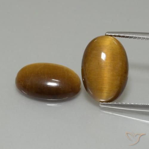 9.16ctw Natürlicher Warmes Braun Tigerauge, Oval, Lichtundurchlässig
