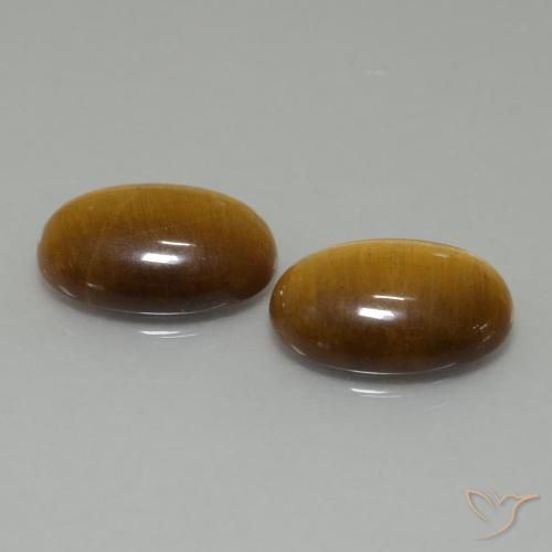 9.16 ct natürliche Warmes Braun Tigerauge-Edelsteine, Oval, Lichtundurchlässig