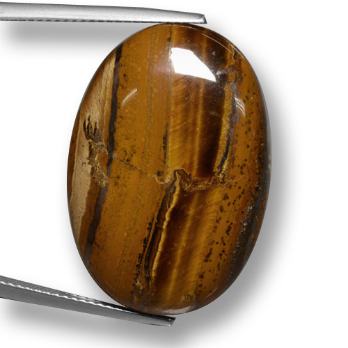 33,59 ctw natürlicher brauner Tiger's Eye, Oval Schliff, Lichtundurchlässig