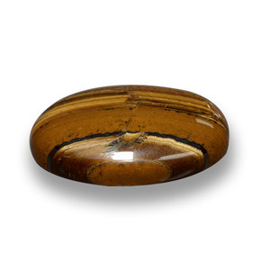 33,59 ctw natürlicher brauner Tiger's Eye, Oval Schliff, Lichtundurchlässig