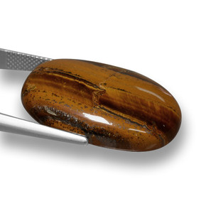 33,59 ctw natürlicher brauner Tiger's Eye, Oval Schliff, Lichtundurchlässig