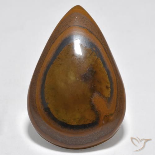43.20ct Natürlicher Zedernbraun Tigerauge, Birnenform, Lichtundurchlässig
