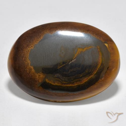 9,17 ctw natürlicher Mittel-Dunkelbraun Tigerauge, Oval, Lichtundurchlässig