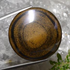 59,01 ctw natürlicher brauner Tiger's Eye, Rundschliff, Lichtundurchlässig