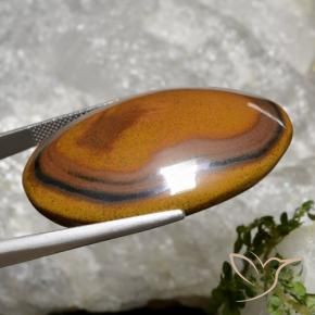 92,65 ctw natürlicher brauner Tiger's Eye, Oval Schliff, Lichtundurchlässig