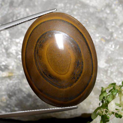 89,36 ctw natürlicher brauner Tiger's Eye, Oval Schliff, Lichtundurchlässig
