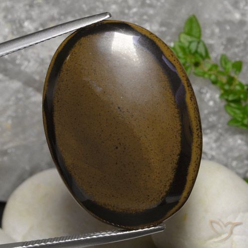 30.73ct Natürlicher Hickory Braun Tigerauge, Oval, Lichtundurchlässig