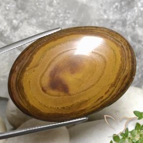 9,17 ctw natürlicher Mittel-Dunkelbraun Tigerauge, Oval, Lichtundurchlässig