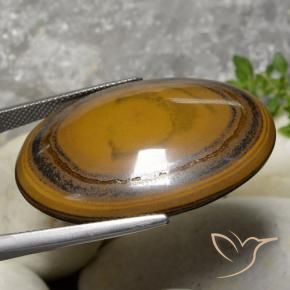 9,17 ctw natürlicher Mittel-Dunkelbraun Tigerauge, Oval, Lichtundurchlässig