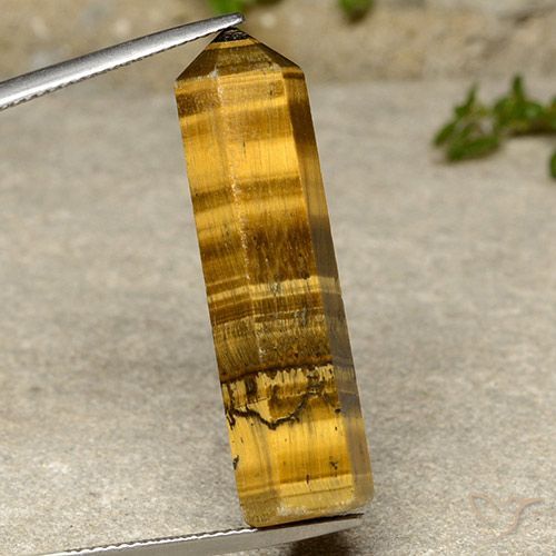 22.34ct Natürlicher gelblich-braun Tigerauge, Fantasie, Lichtundurchlässig