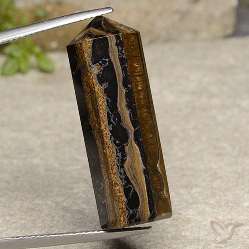 9,17 ctw natürlicher Warmes Braun Tigerauge, Ausgefallene Form, Lichtundurchlässig