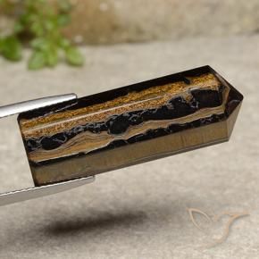 9,17 ctw natürlicher Warmes Braun Tigerauge, Ausgefallene Form, Lichtundurchlässig