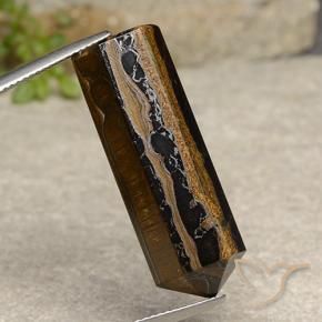 9,17 ctw natürlicher Warmes Braun Tigerauge, Ausgefallene Form, Lichtundurchlässig