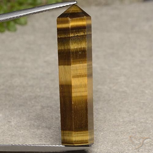 20.28ct Natürlicher gelblich-braun Tigerauge, Fantasie, Lichtundurchlässig