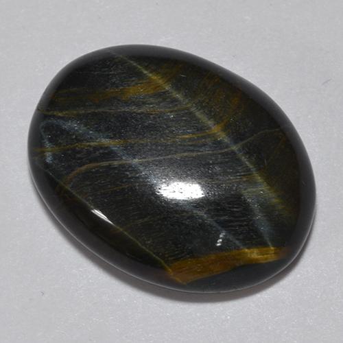 11,75 ctw natürlicher mehrfarbiger Tiger's Eye, Oval Schliff, Lichtundurchlässig