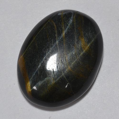 11,75 ctw natürlicher mehrfarbiger Tiger's Eye, Oval Schliff, Lichtundurchlässig