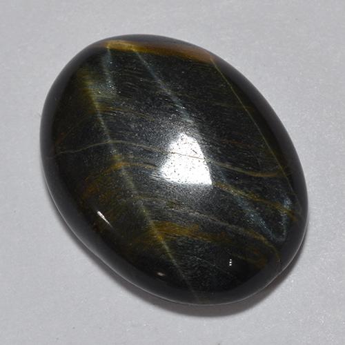 11,75 ctw natürlicher mehrfarbiger Tiger's Eye, Oval Schliff, Lichtundurchlässig
