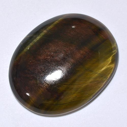 24,66 ctw natürlicher mehrfarbiger Tiger's Eye, Oval Schliff, Lichtundurchlässig