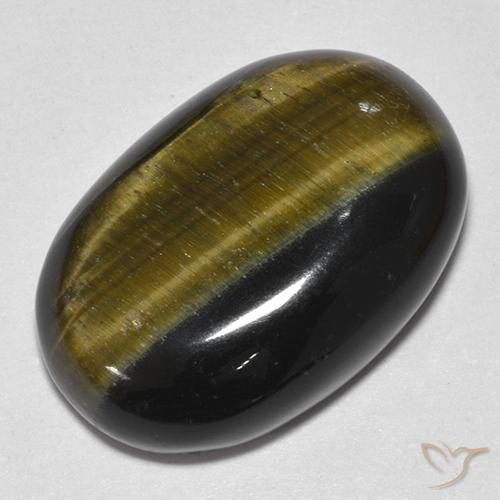 19.25ct Natürlicher gold-braun Tigerauge, Oval, Lichtundurchlässig