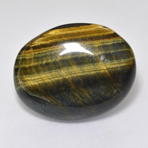 12,92 ctw natürlicher mehrfarbiger Tiger's Eye, Oval Schliff, Lichtundurchlässig