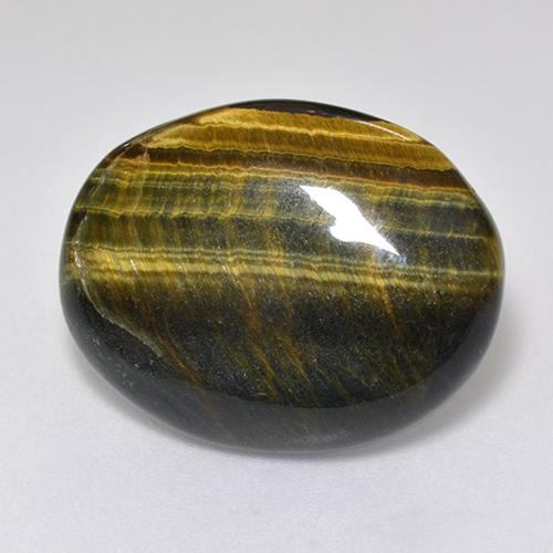 12,92 ctw natürlicher mehrfarbiger Tiger's Eye, Oval Schliff, Lichtundurchlässig