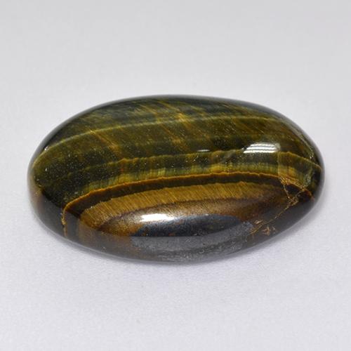 12,92 ctw natürlicher mehrfarbiger Tiger's Eye, Oval Schliff, Lichtundurchlässig
