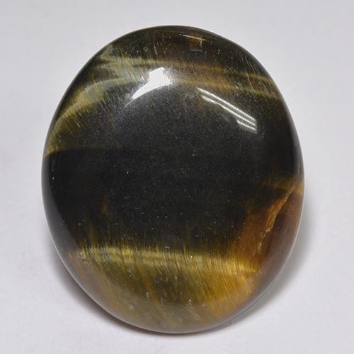 14,43 ctw natürlicher mehrfarbiger Tiger's Eye, Oval Schliff, Lichtundurchlässig