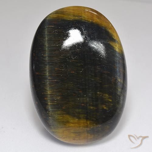 42.35ct Natürlicher gold-braun Tigerauge, Oval, Lichtundurchlässig