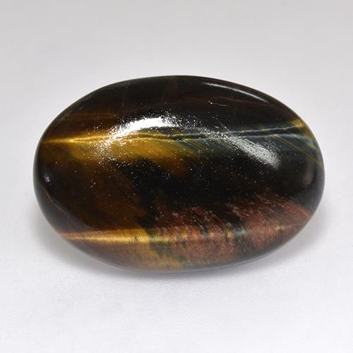 18,46 ctw natürlicher mehrfarbiger Tiger's Eye, Oval Schliff, Lichtundurchlässig