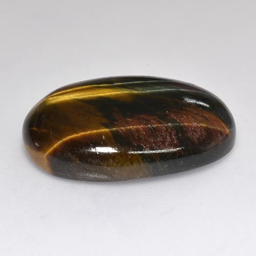 18,46 ctw natürlicher mehrfarbiger Tiger's Eye, Oval Schliff, Lichtundurchlässig