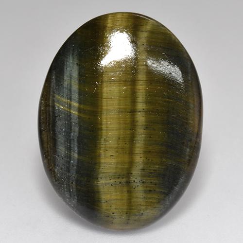 18,01 ctw natürlicher mehrfarbiger Tiger's Eye, Oval Schliff, Lichtundurchlässig
